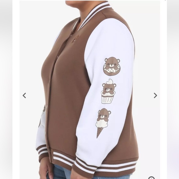 Teddy Bear Desserts Girls Varsity Jacket Plus Size - Picture 5 of 6